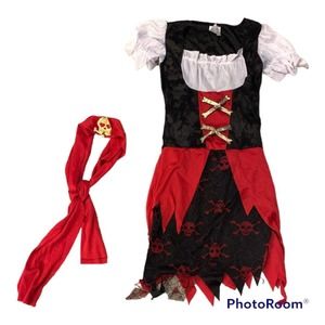 Pirate Skull Girls Kids S Child Halloween Costume Dress Buccaneer Gothic Punk